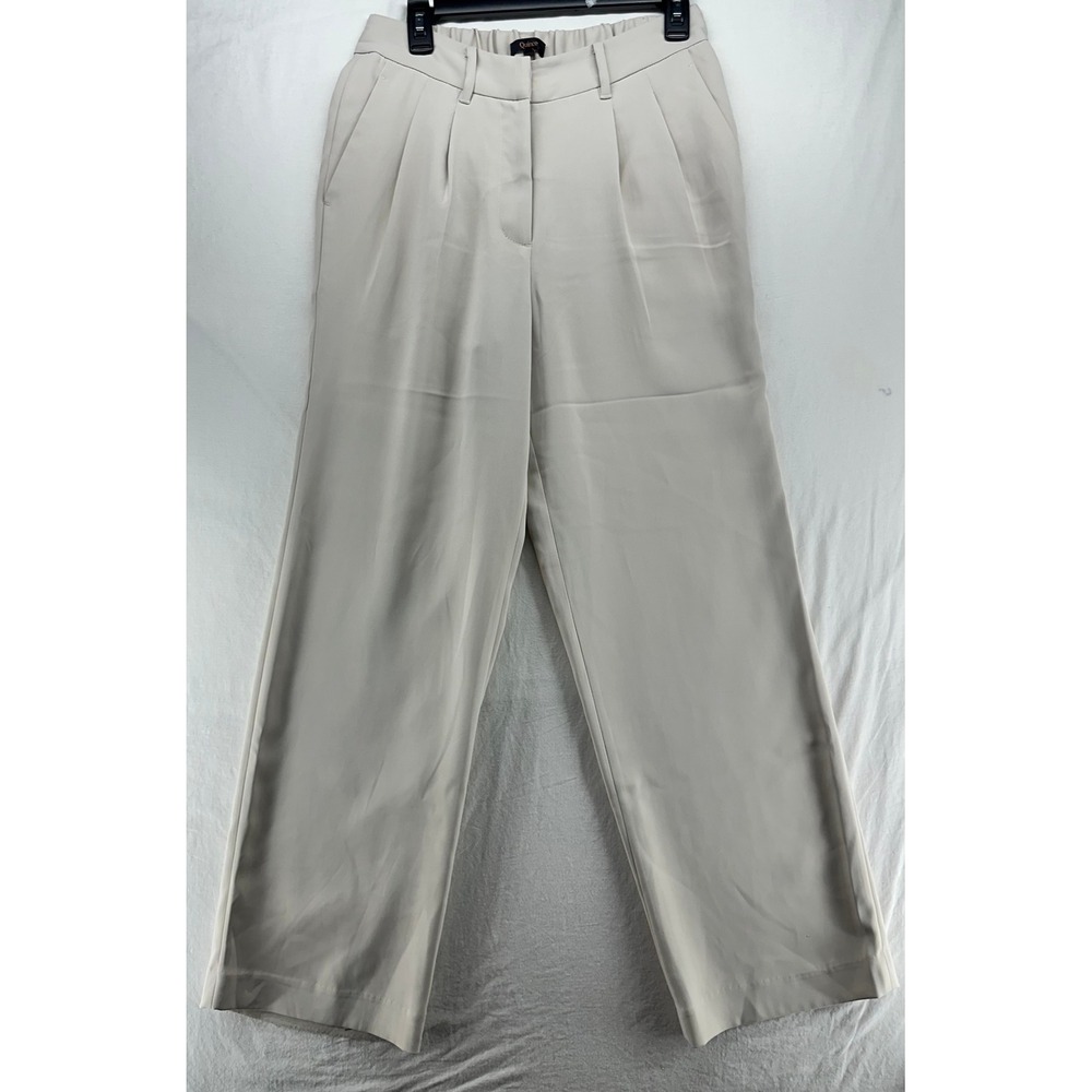 Quince Womens Pleated Wide Leg Trousers Sand Beige High Rise Size 6